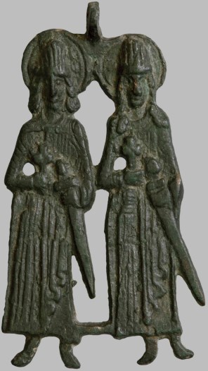성 보리스와 성 글렙_by Anonymous in 12th century_in the Museum of the Belarusian State University in Minsk_Belarus.jpg